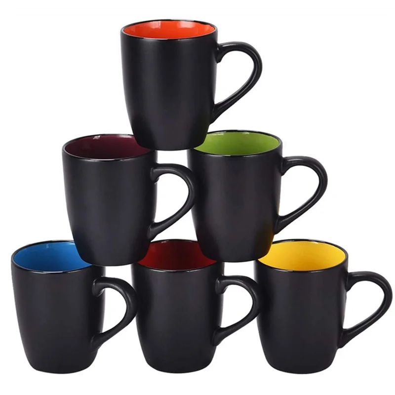 Luxury ceramic mug sublimation holiday creative black ceramic mug with handle