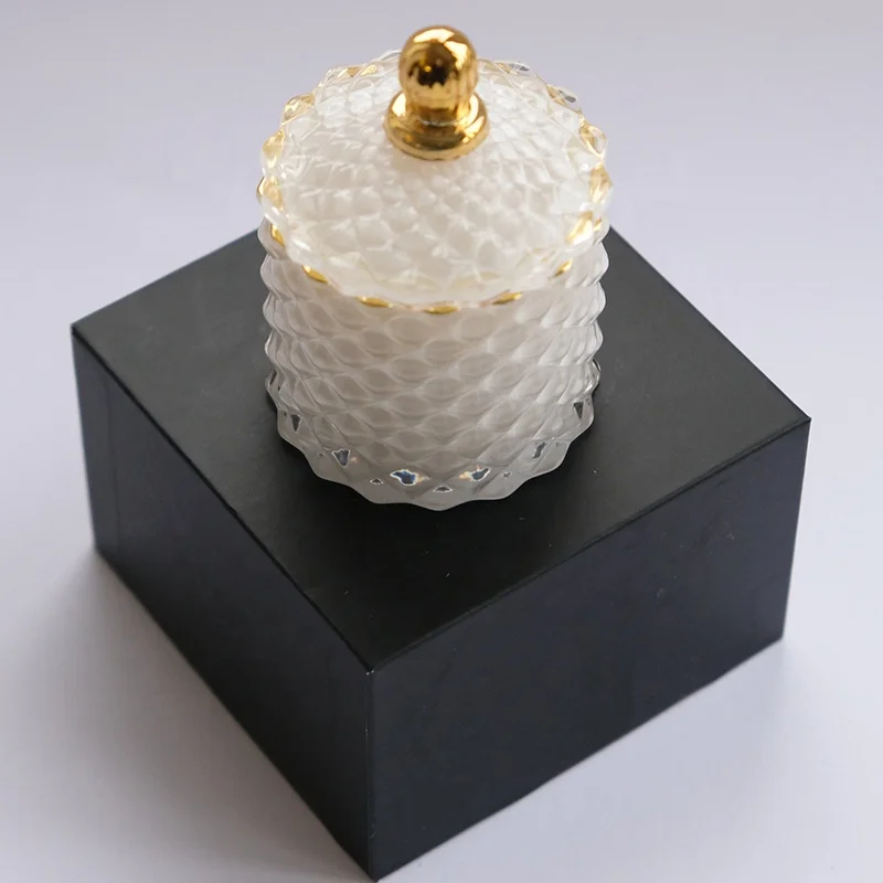 Pattern Engraved Wooden Candle Wicks Soy Wax Scented Candles Luxury Natural Candle With Glass Cover