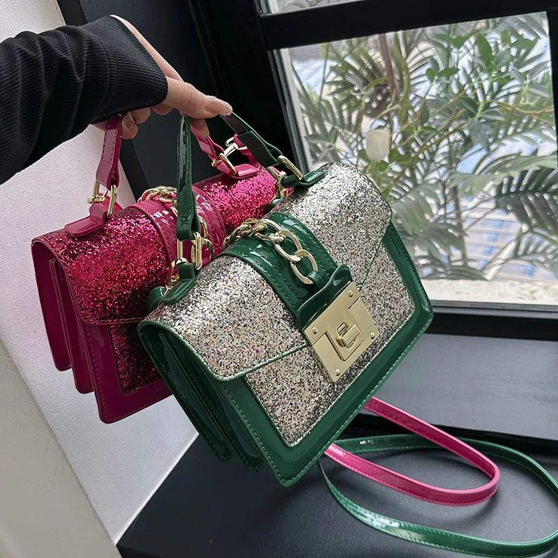 Fashion luxury leather women hand bags shiny evening bag purses and handbags 2023