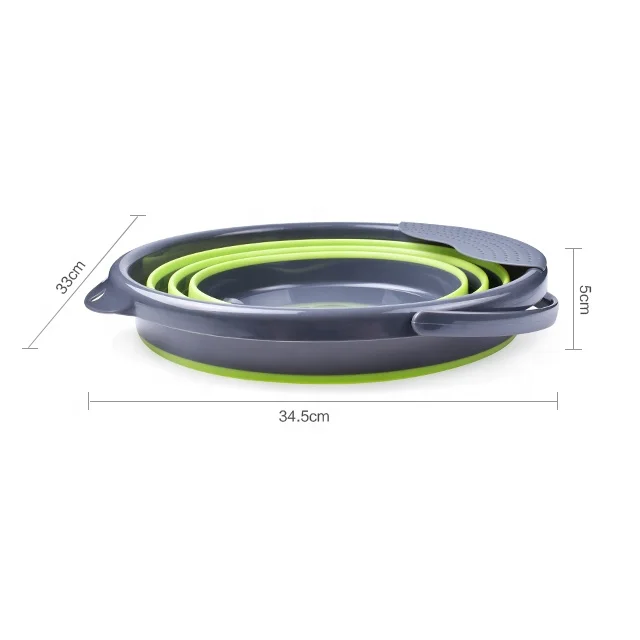 Multi-function 3 Gallon Collapsible Pail Bucket with Filter for Hiking Camping Foldable Water Bucket