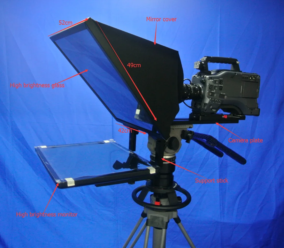 Broadcast news teleprompter on-camera type 17/19/22inch factory price fast shipping