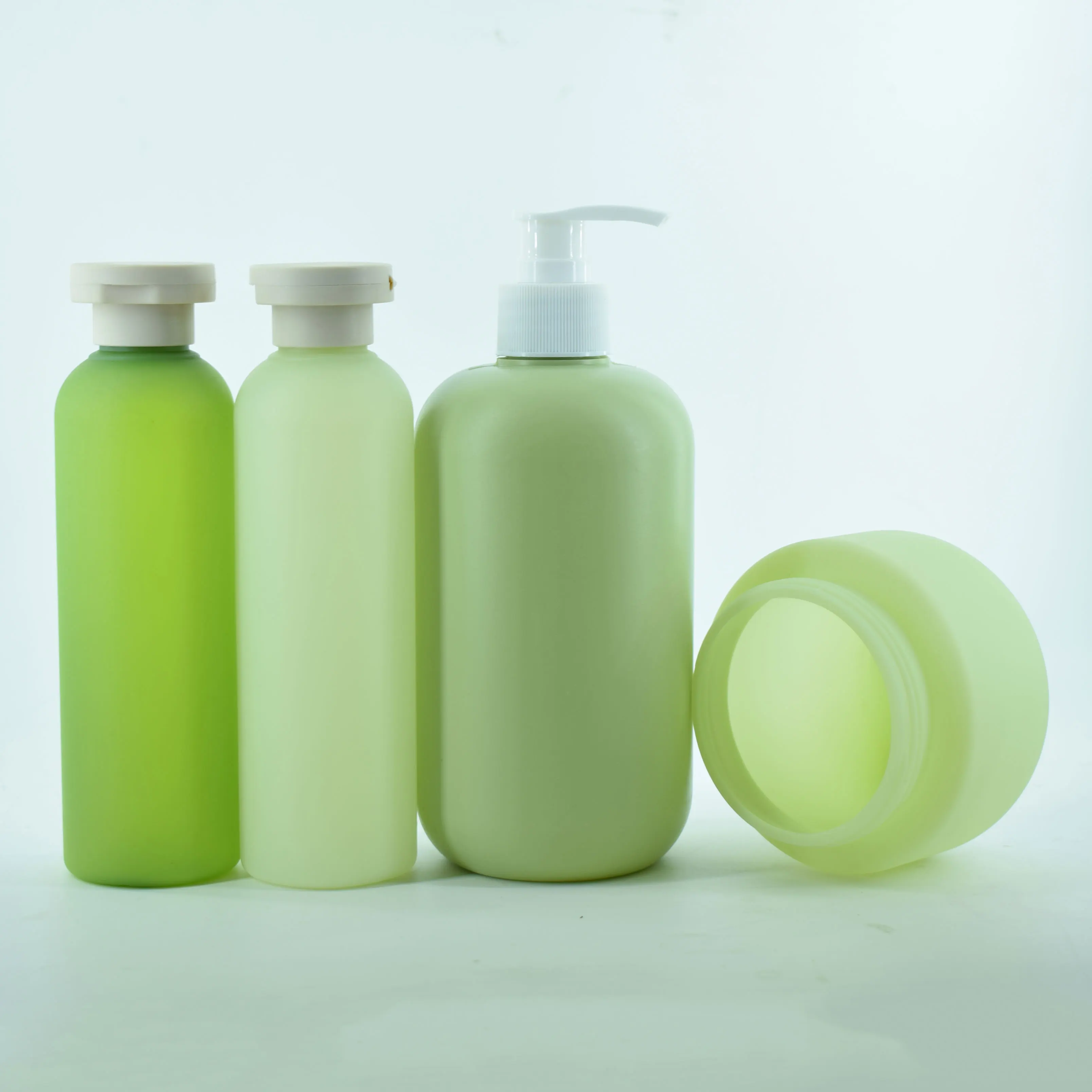 Pricate Label Body Butter 250ml Cosmetic Jar Empty Soap Dispenser Pump Head Cylinder Bottle 500ml hdpe Shampoo Green Gray