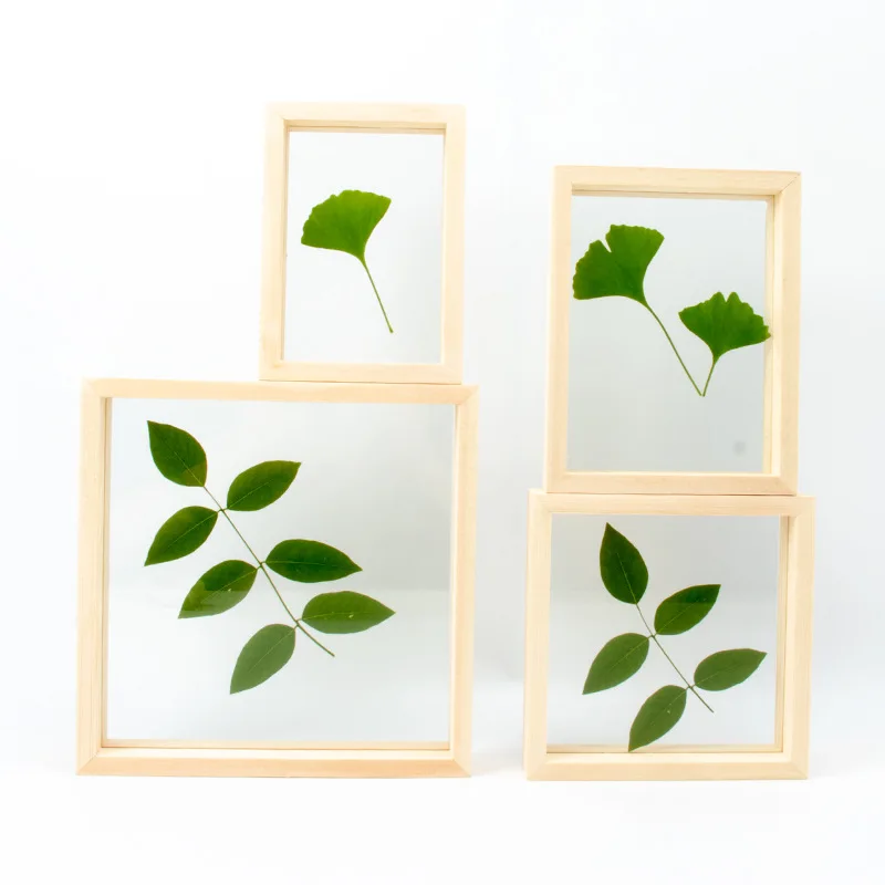 Double Side Glass Wooden Poster Hanger Wall Photo Picture Frame