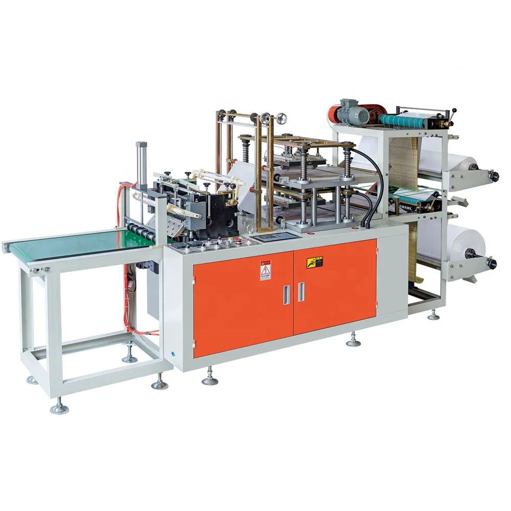 China Wenzhou Automatic Double Lines biodegradable PE LDPE HDPE Polyethylene plastic disposable gloves making machine