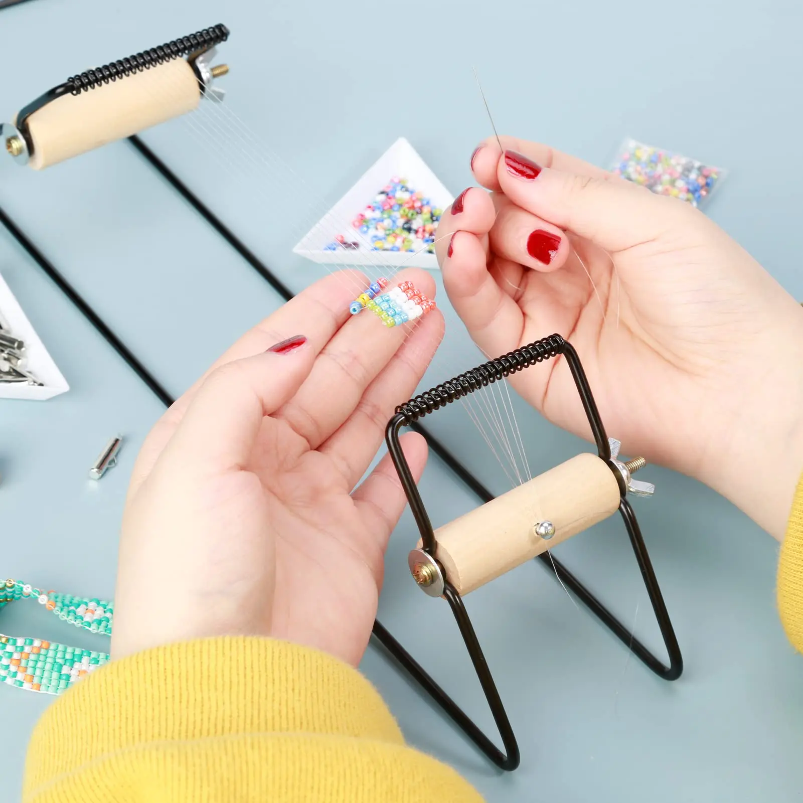 DIY creative fun beading loom kit to make a necklace bracelet with your choice of beads