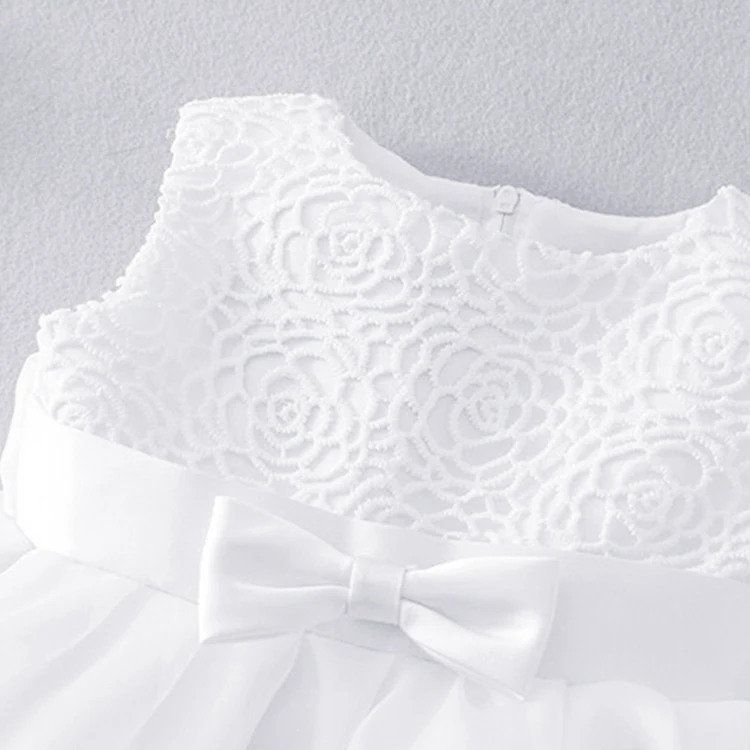 
Mudkingdom baby infant white flower girl suit lace layered vintage prom dress with hair band 