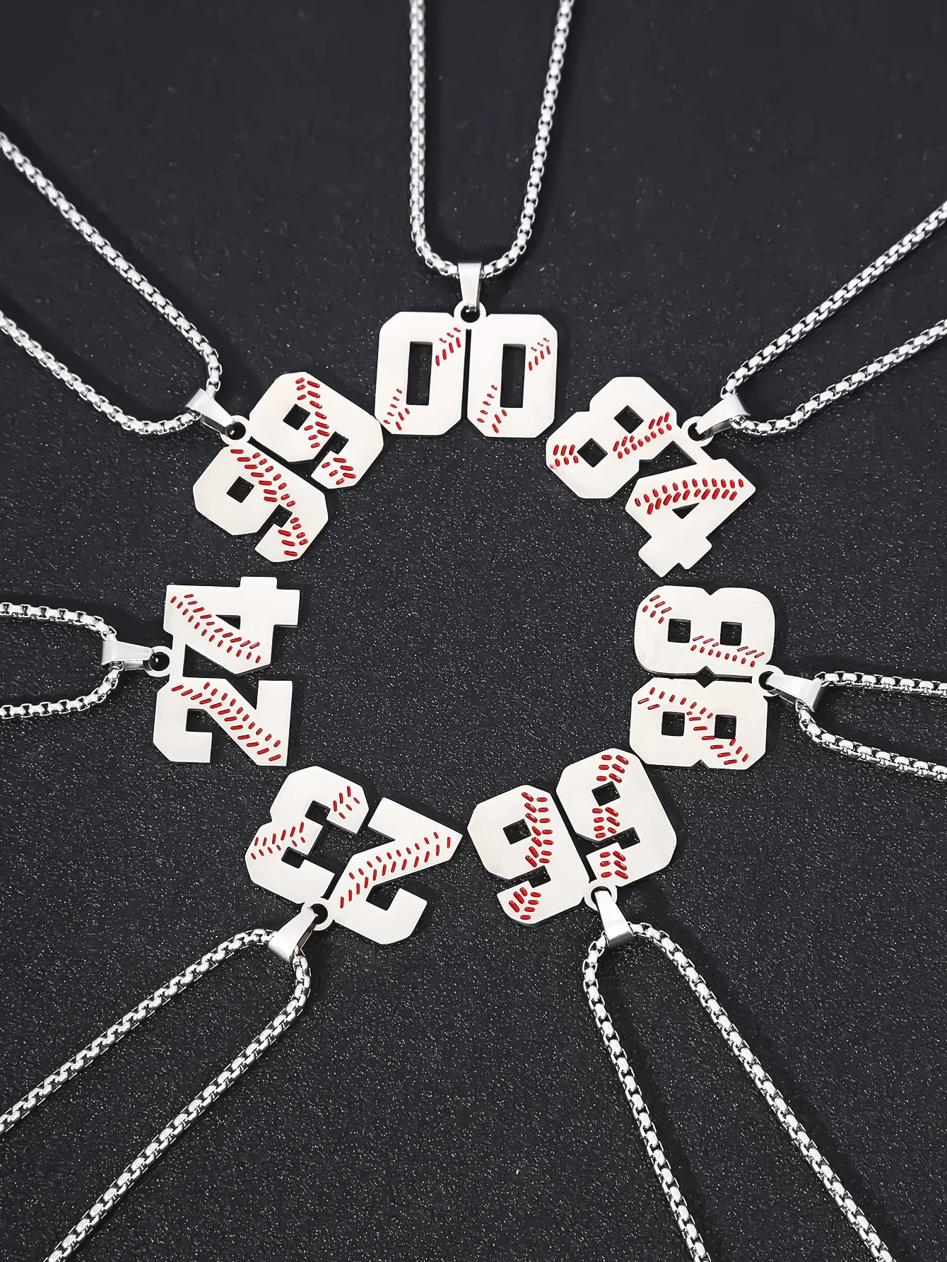 2024 Custom Number Accept 0-99 Football Basketball Sport Jewelry Stainless Steel Baseball Number 15 Necklace