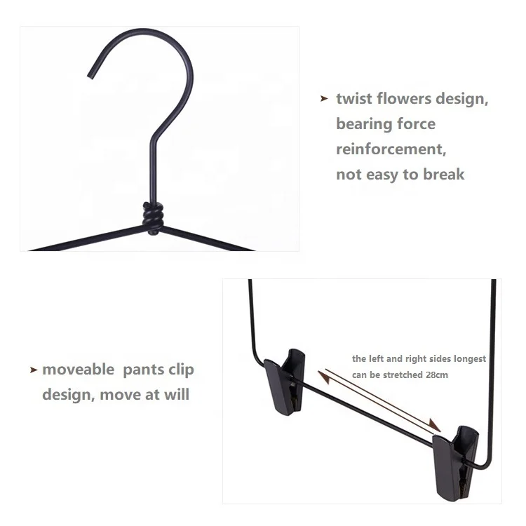 LM2042  Clothing store One-piece suit hangers metal display hangers with clips