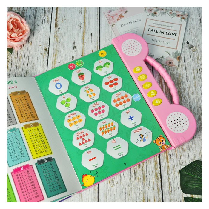 Kids Khmer Learning Machine Tablet Interactive Play Pad My First Learning Box Book For Kids
