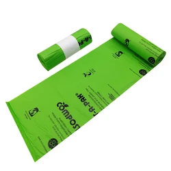 en13432 corn starch based wholesale biodegradable 100% compostable bags on roll