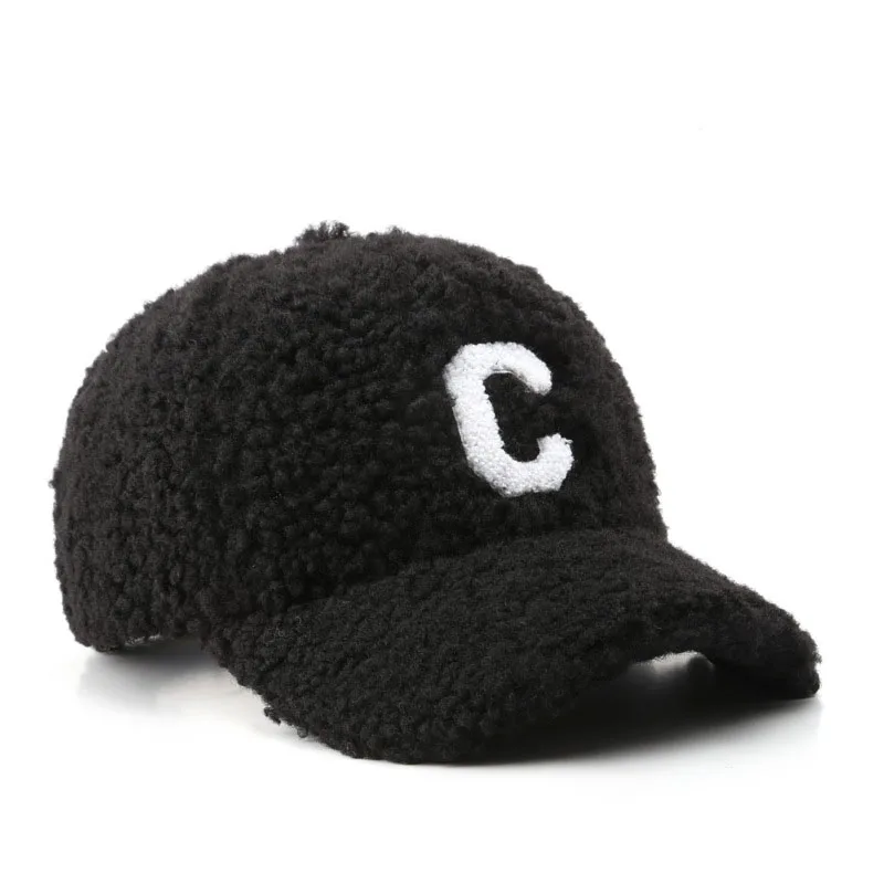 New Style Fashion Ladies Winter hats Polyester Sherpa 6-Panel High Quality Custom Embroidery Logo Baseball Cap Hats For Women