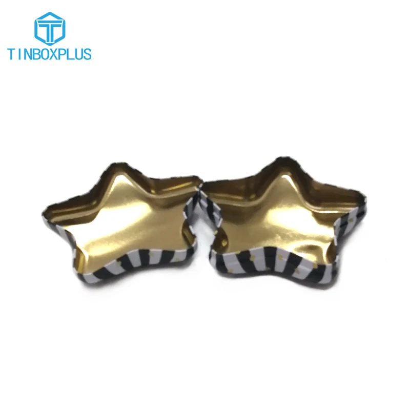 ECO friendly Christmas and Easter decorative star shaped tin box gift metal tin box for packaging