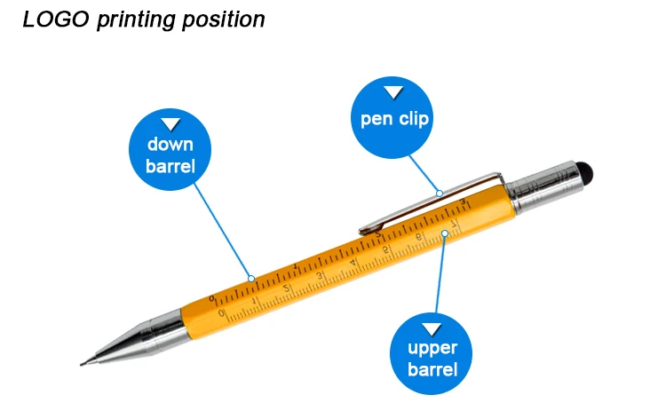 Wholesale Factory Price Metal Multi Tool Pen 6-in-1 Stylus Pen With Screwdriver