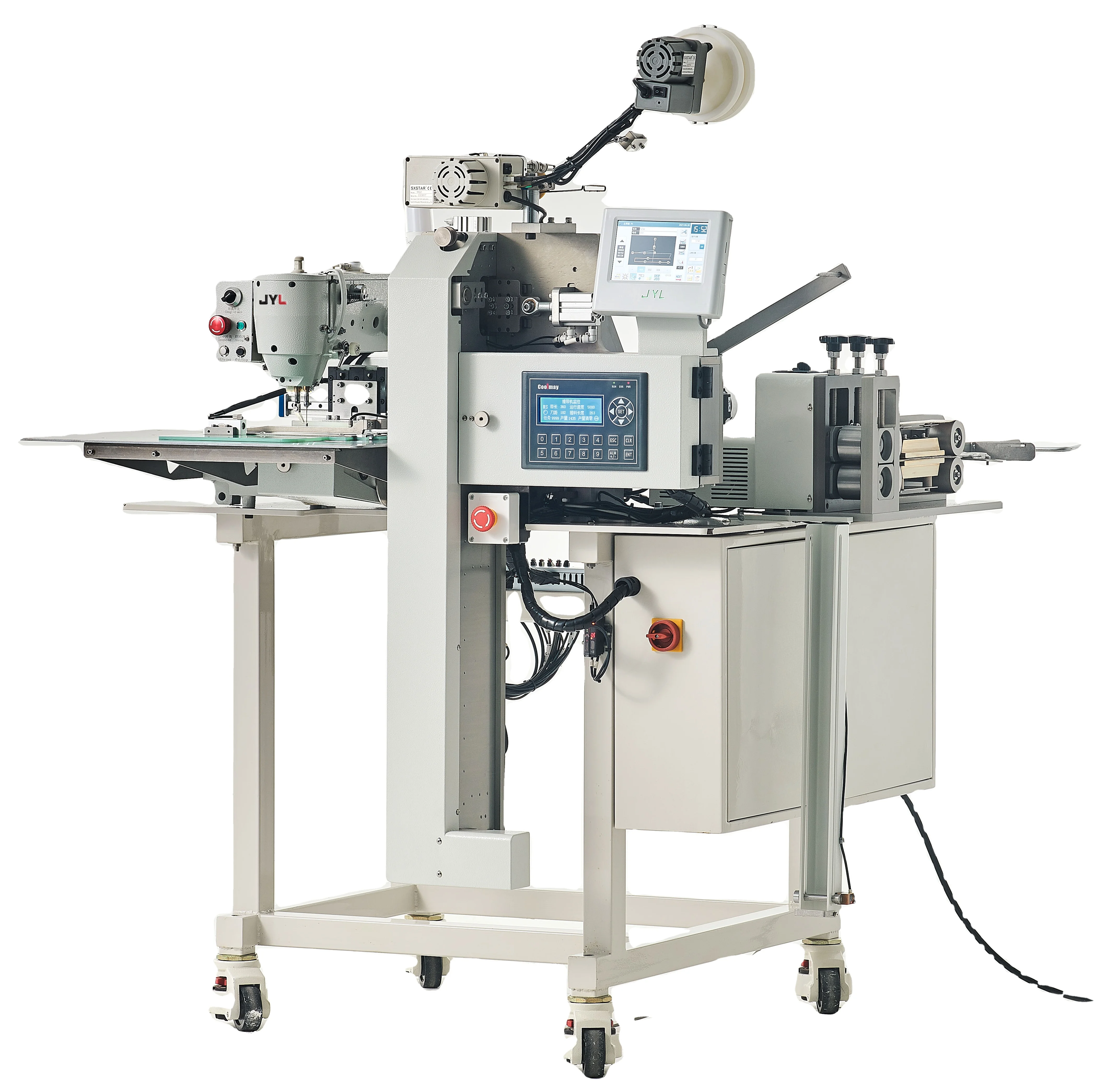 JYL-M3020G-TD с одной иглой Промышленные полная автоматическая компьютеризированная головные уборы для ремня лямки узор швейная машина