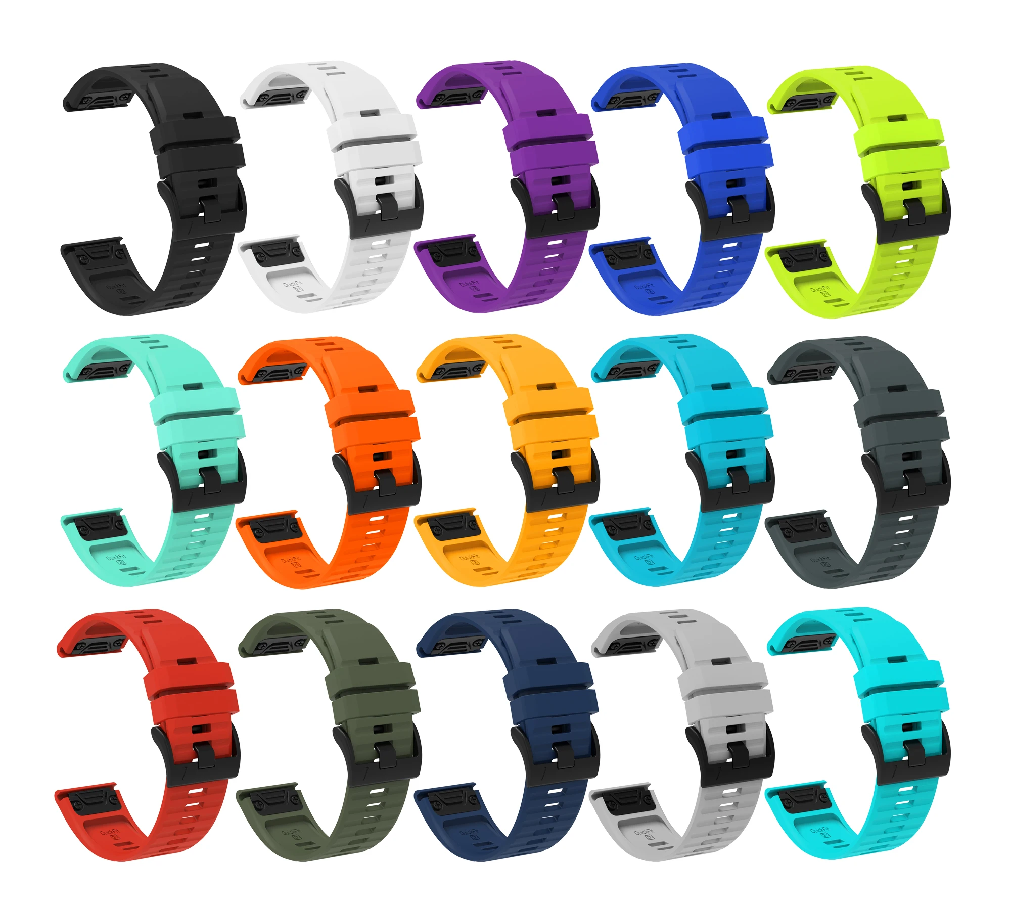 RYB 26mm Silicone Wristband for GARMIN Fenix 7X Pro/6X /5X /5X Plus / 6X Pro/ Descent Mk2i /MK3i