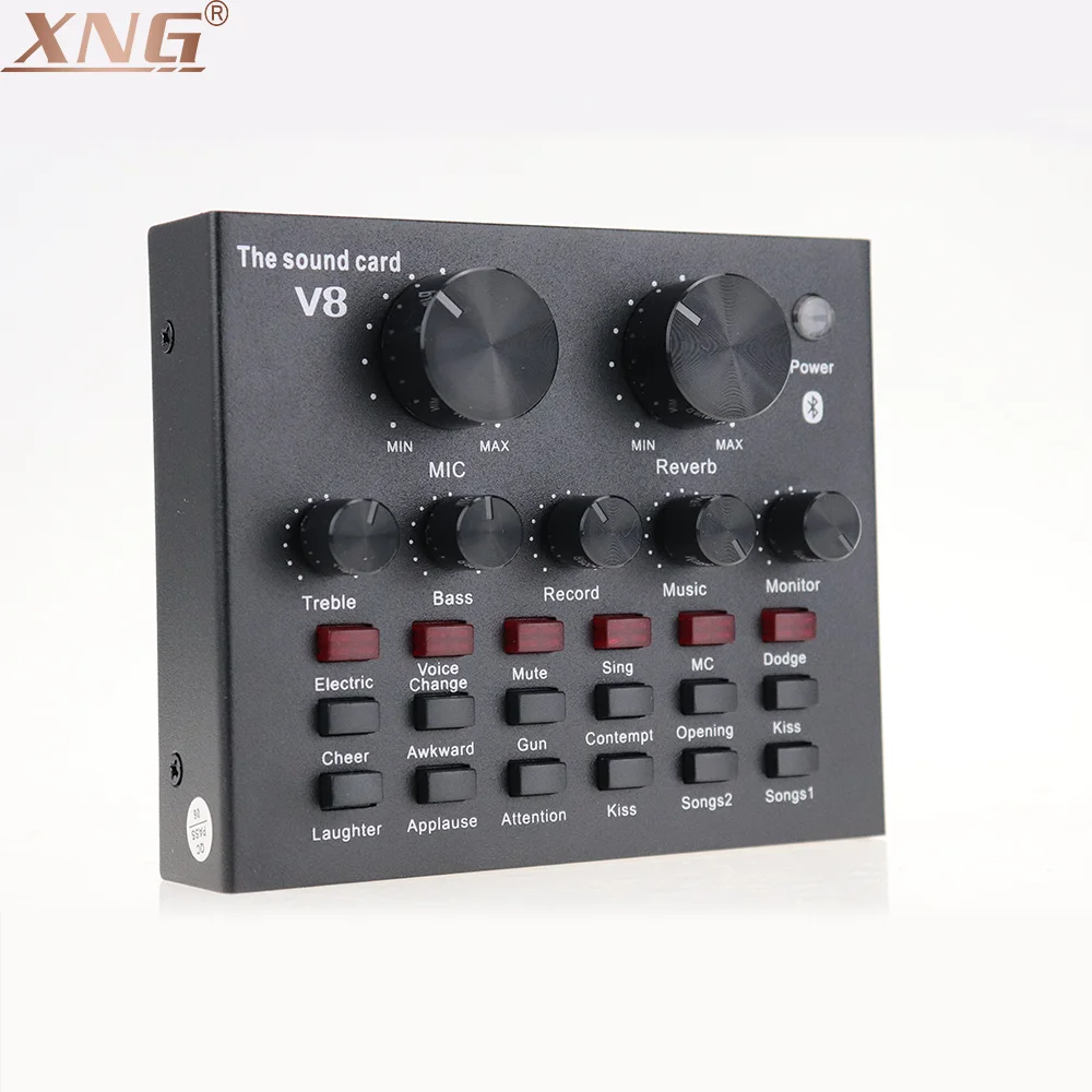
Hot Cheap Price Soundcard V8 Audio Recording Studio Bluetooth Connect Sound Card V8 