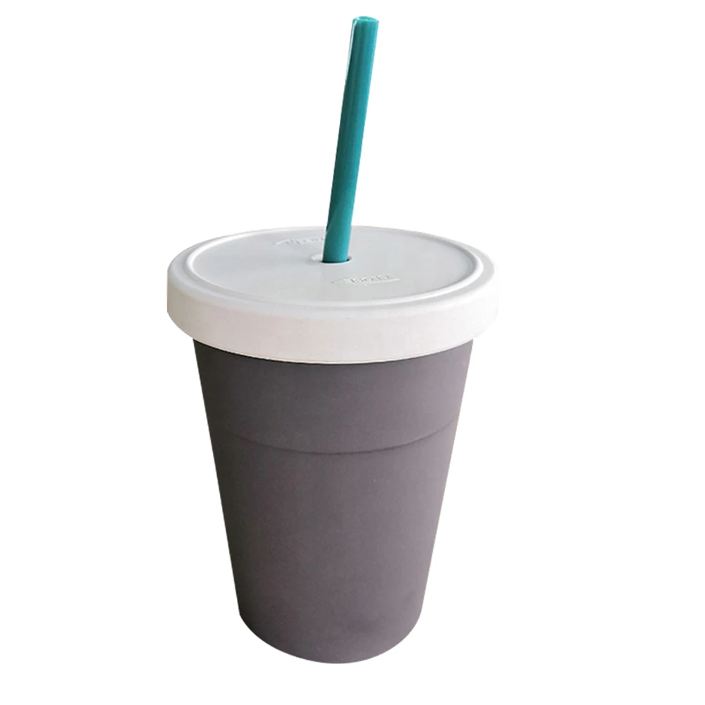 Recycled PET cup custom size coffee mug with straw