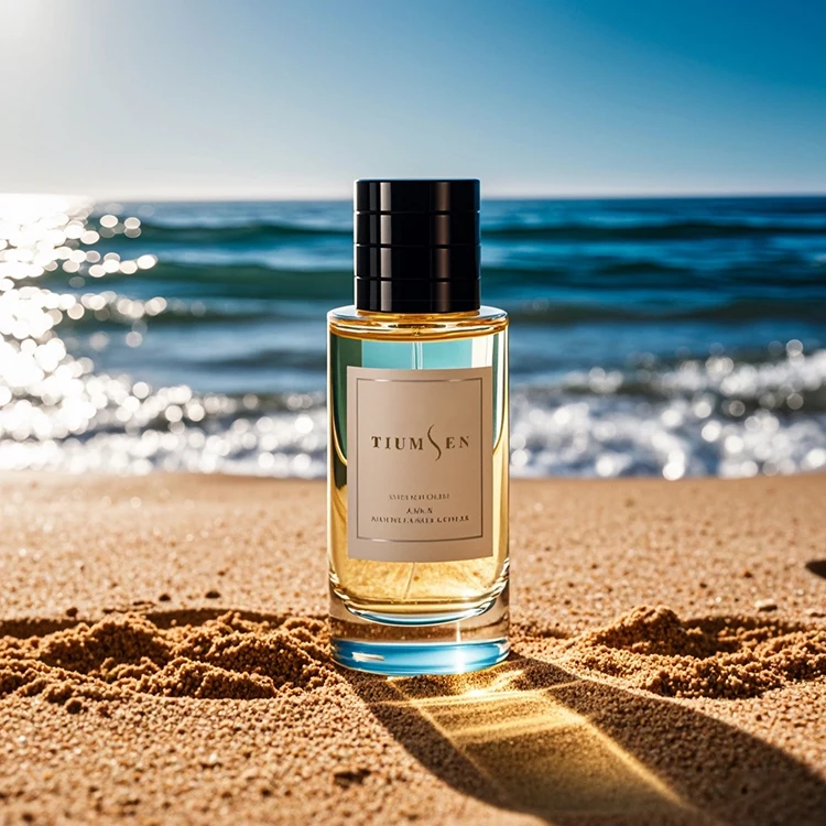 Manufacture Cosmetic Luxury Round Transparent Empty Glass Crimp Perfume Bottle 30ml 50ml 100ml With Black Lid