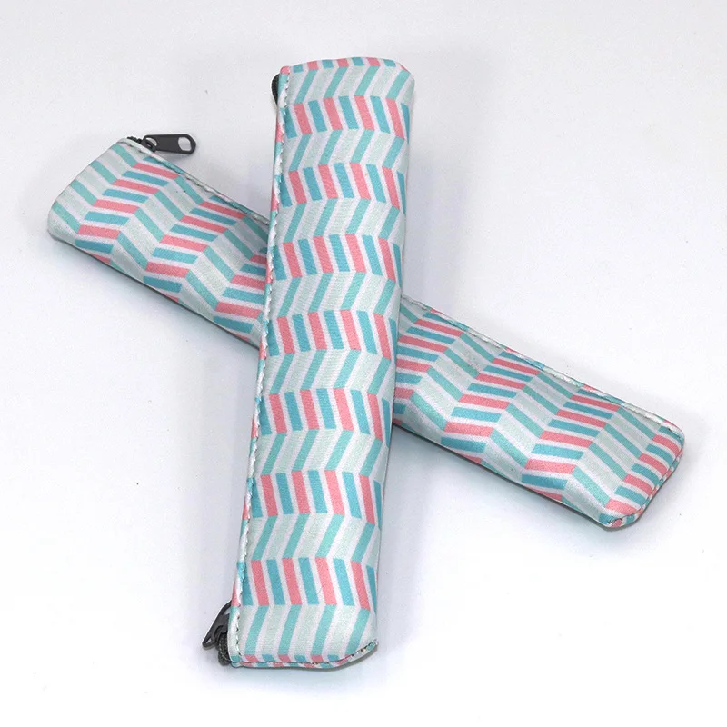 UOO OEM RPET Recycled Customized Design Sublimation Full Printing Neoprene Long  Pencil Case