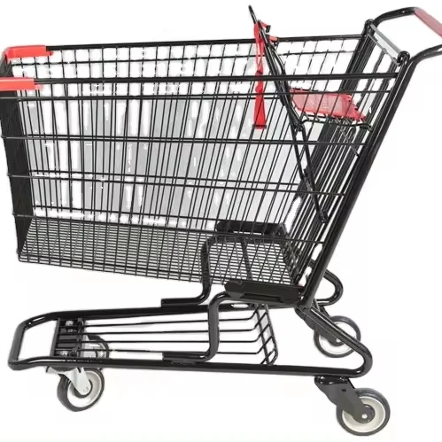 Hot 100 liter German Shopping Trolley cart for Supermarket store  ZINC Plated TPU Wheels