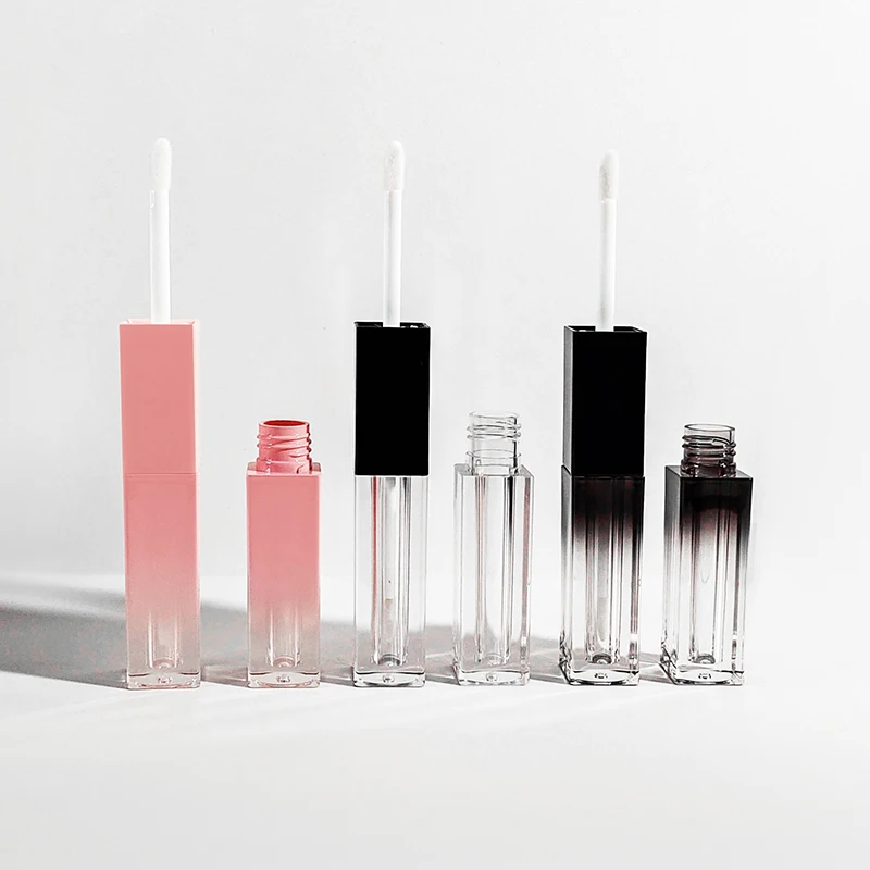 New Rose Gold Custom Double Sided Lip Gloss Container With Applicator Dual Ended Lip Gloss Tube Packaging