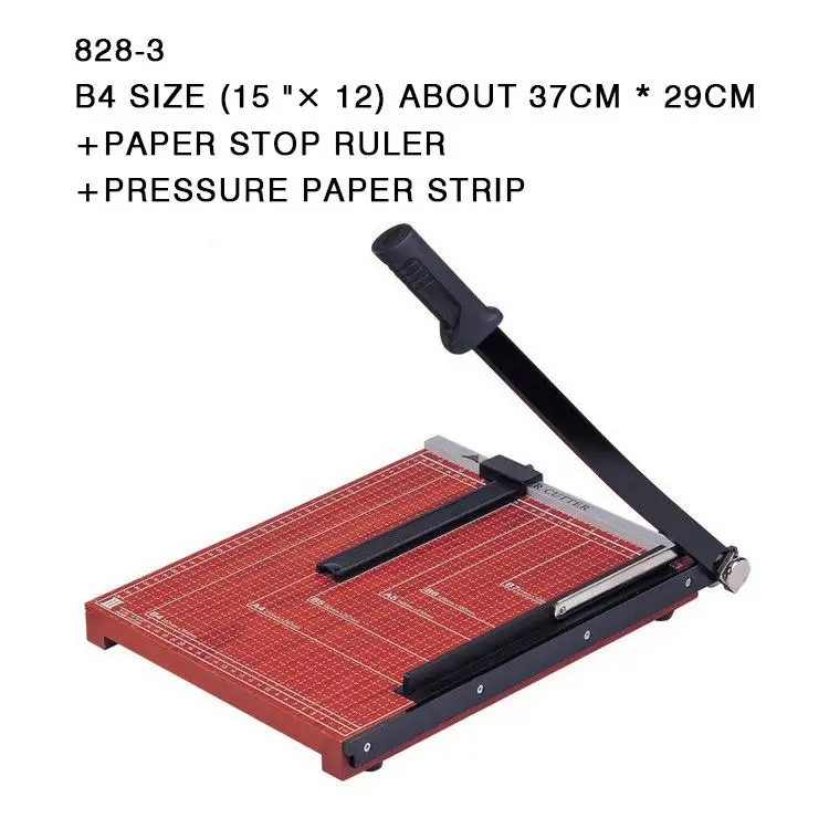 Professional Manufacture B4 Manual Wood Guillotine Paper Cutter Plastic Abs Base Paper Trimmer