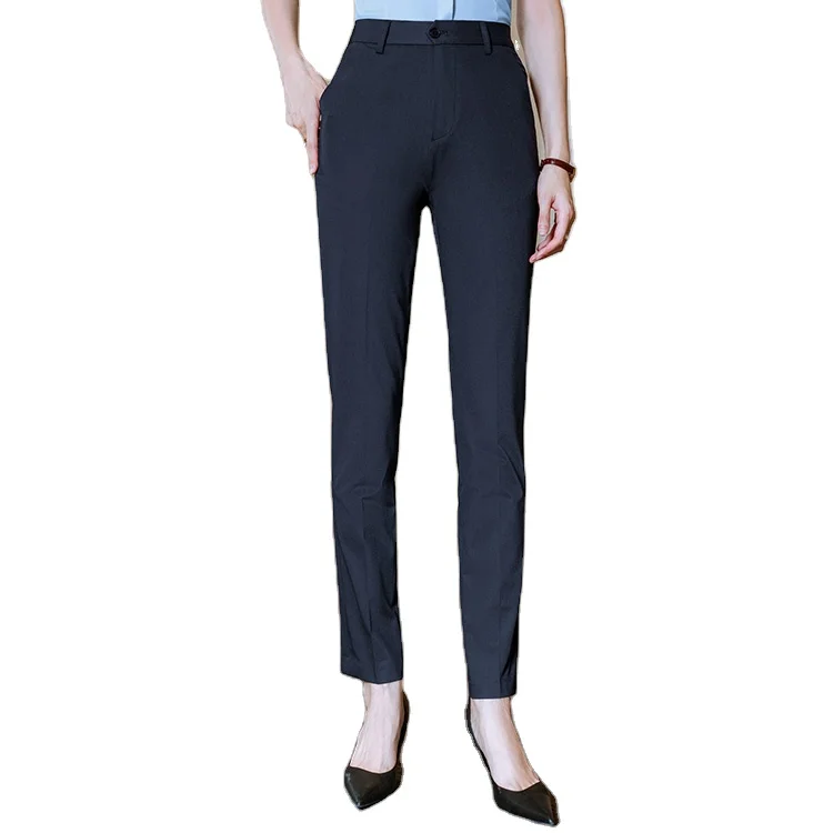 ODM/OEM Black High Waisted Formal Office Styles Preloved Wear Pants For The Ladies