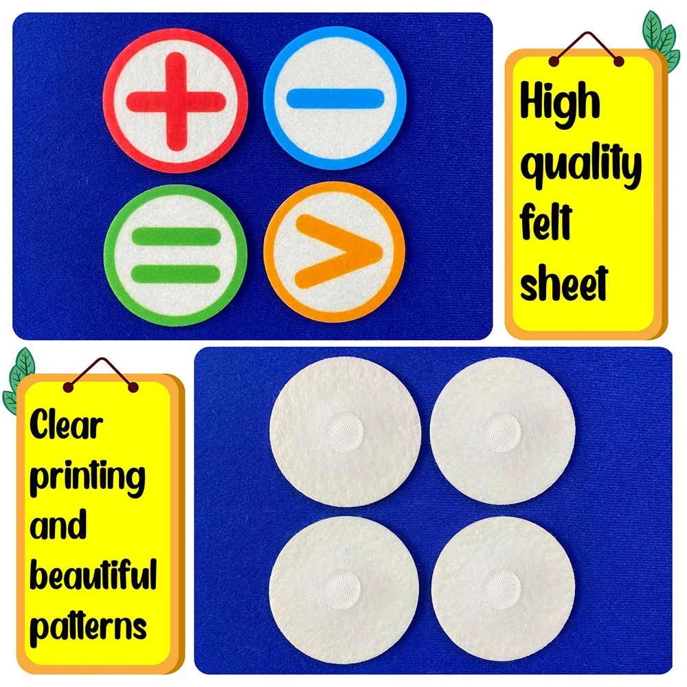 Kindergarten Preschool Toddlers Math Addition and Subtraction Colors Learning Felt Learning Numbers for Felt Flannel Board