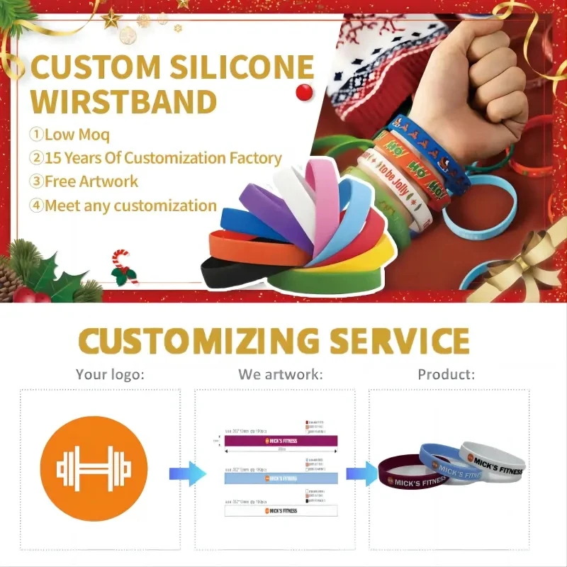 Hot Trending Wrist Band Silicone Rubber Bracelet en Logo Various Sizes Fashion Silicone Bracelets Personalized