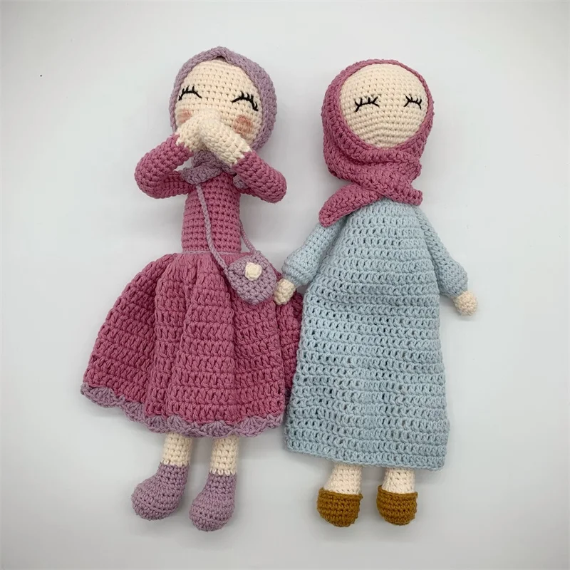 2022 New Arrived Girls Hand Crocheted Muslim Dolls Crochet Hijab Doll Amigurumi Doll