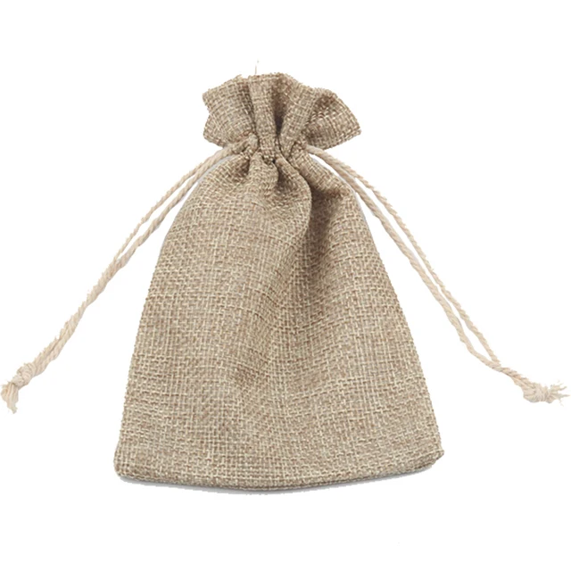 Coffee Pouch Drawstring Jute Bag for Rice Wholesale Price Custom Logo Printed Small Burlap Pp Bags Packing Recyclable Cartoon