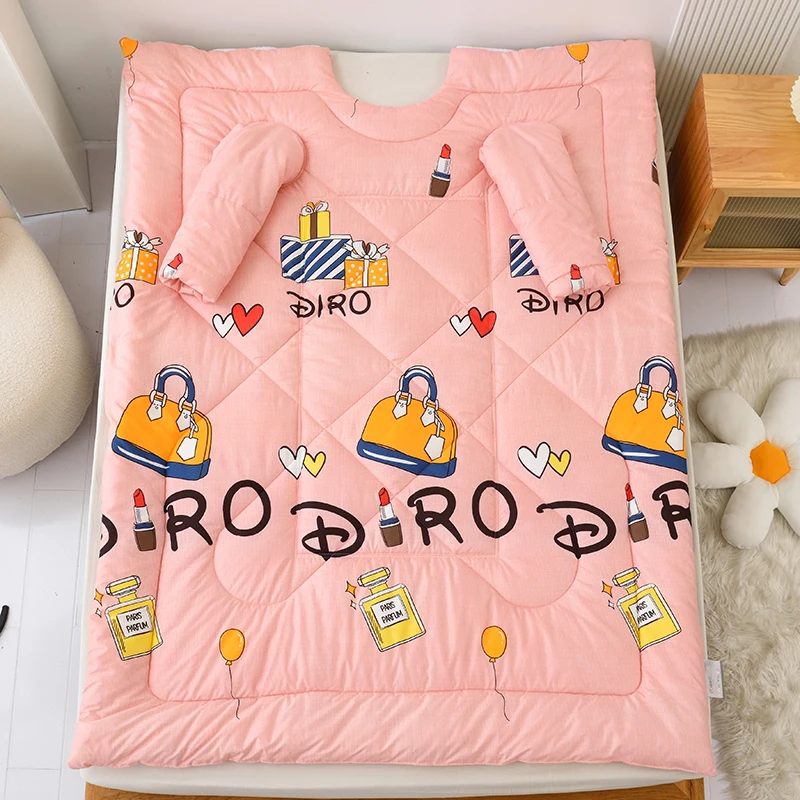 Factory Microfiber TV Blanket Warm Lazy Pillow Quilt Print Lazy Quilt With Sleeves