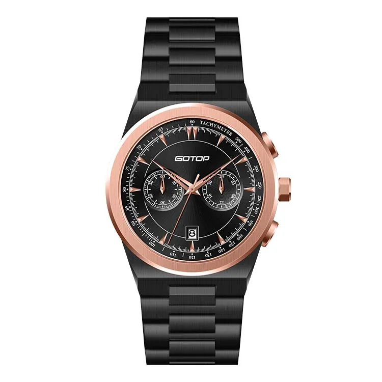 Men Watches Sports Stainless Steel Quartz Wristwatches With Multifunctional Multi Time Zone Chronograph Custom Business Watch