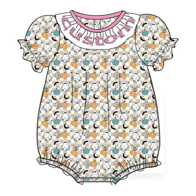 Yihui OEM Service Knitted Romper Baby Girls Clothes SleevelesS wholesale halloween pumpkin baby rompers