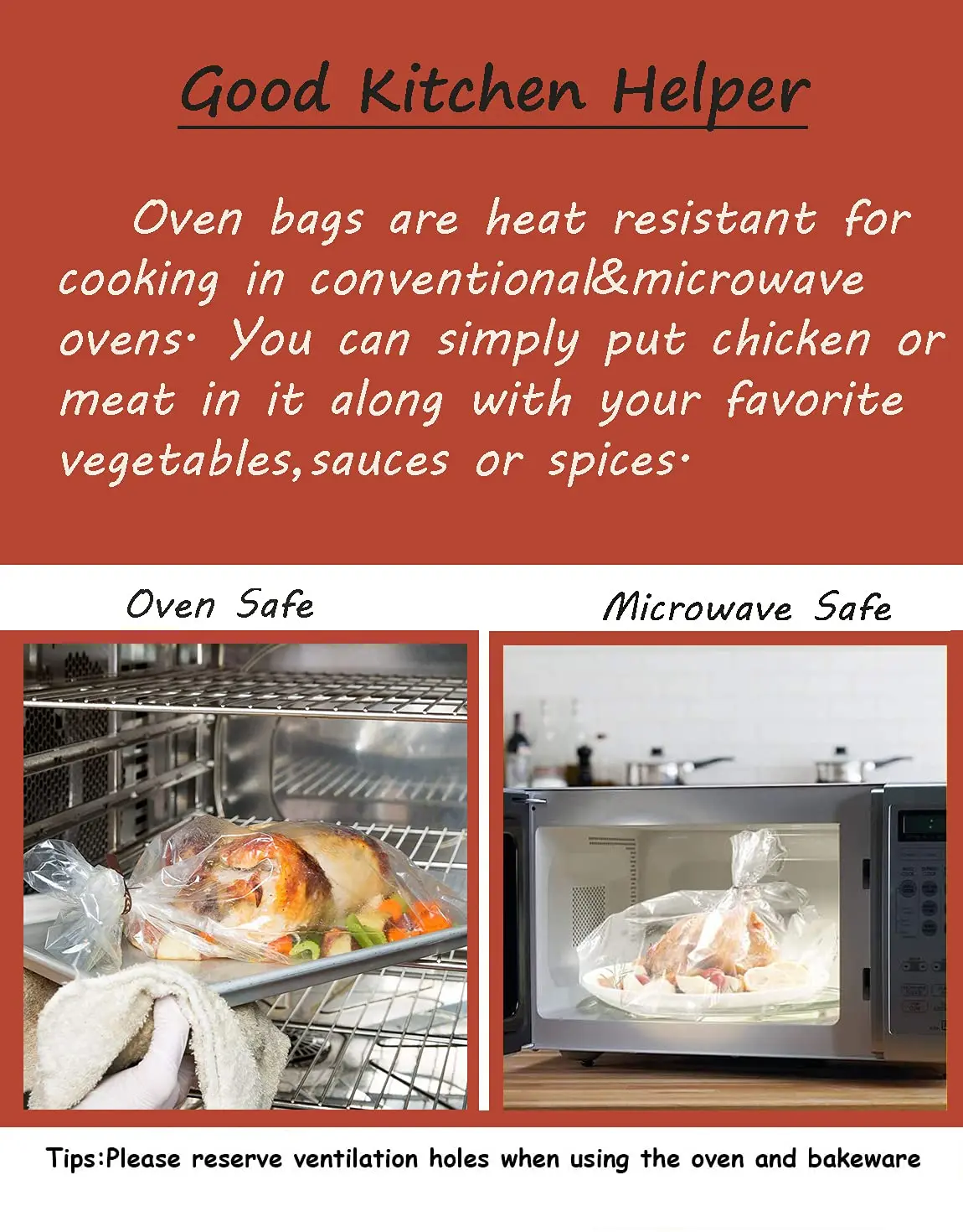 2022 Hot on Amazon food grade custom bread portable none oven bag 2 in 1