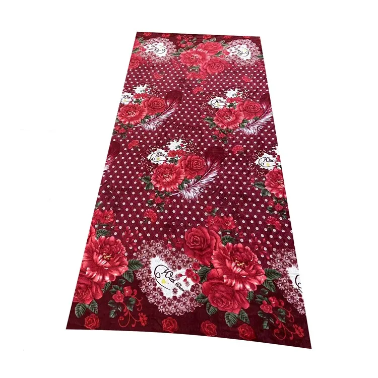 Fashion Africa Soft Polyester Single-sided Printed Printing Flower Flannel Fabric For Quilts