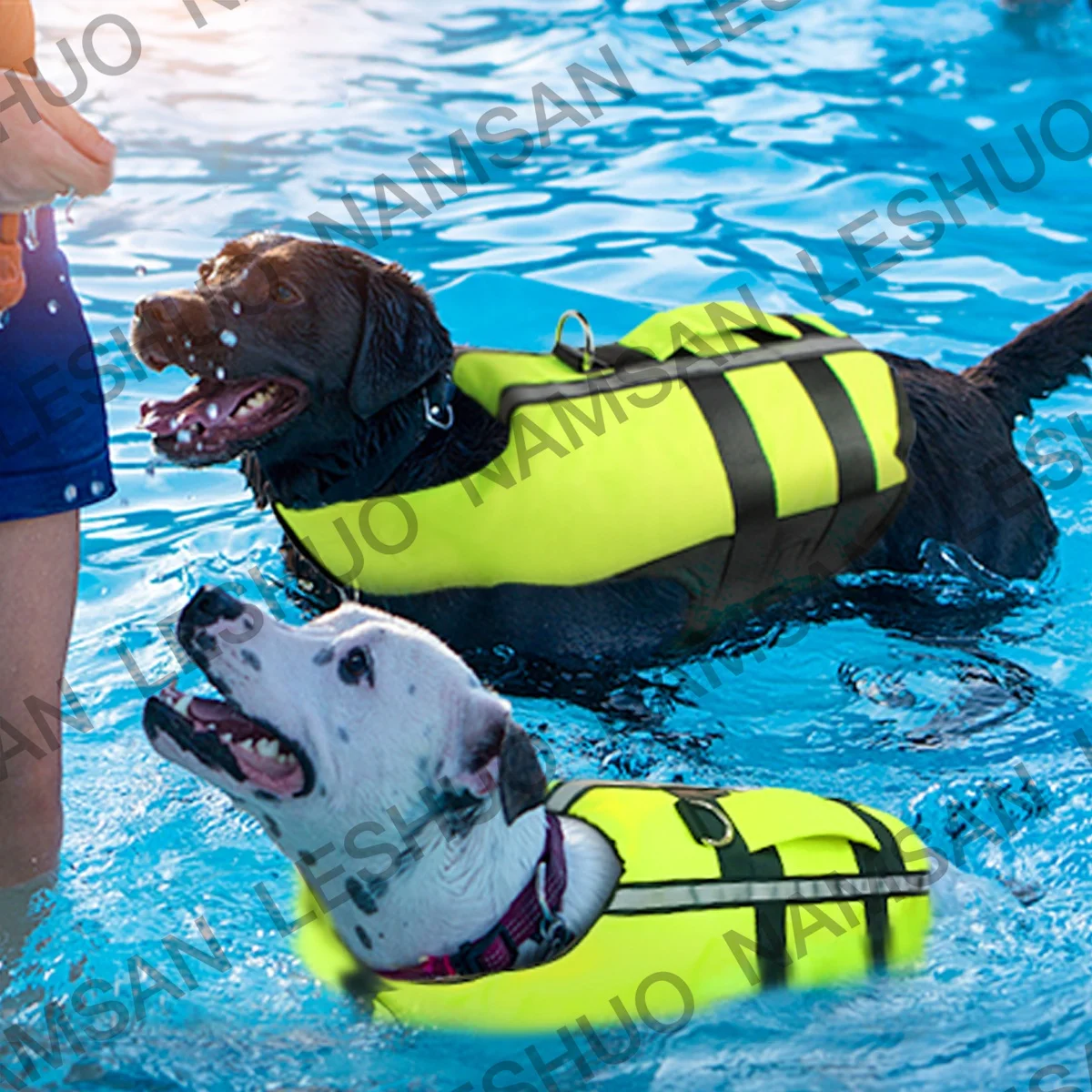 Dog Life Jacket Portable Pet Life Vest Jacket Built-in Inflatable Air Bag Adjustable Swimming Suit For Pets Dogs