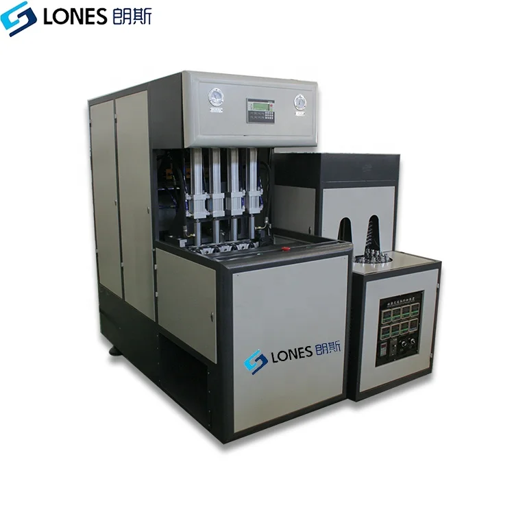 LS-B1L-4cavity 1800BPH semi automatic small mineral water bottle making machine for 10ML to 1.5L PET bottle blow molding machine