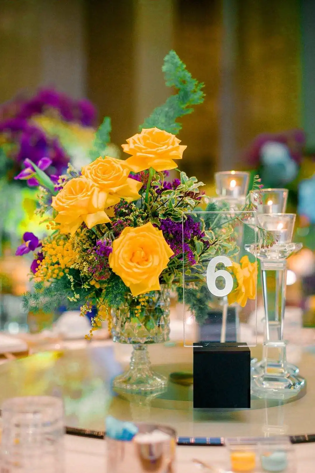 MH-1549 высокий хрустальный подсвечник с длинным стержнем элегантный центральные части