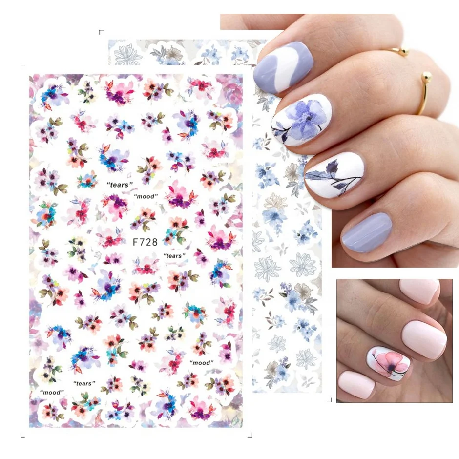 2021 New Arrivals Flower Nail Sticker Retrot Nail Sticker for Nail