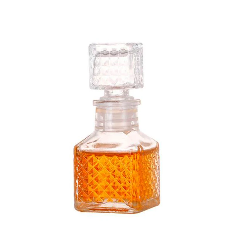 Small Empty Spirit Whisky Wine Bottle 50ml Mini Glass Alcohol Liquor Bottles With Screw Cap