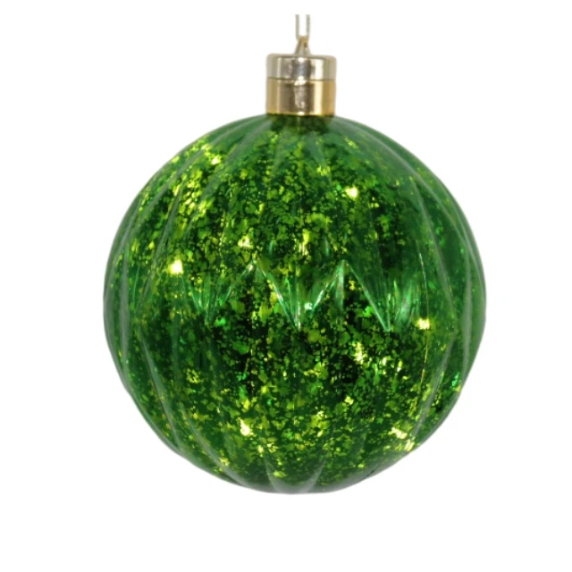 Customizable LED Light Glitter Ball Ornaments Christmas-Colored Plastic Hanging Decorative Balls Home Wedding Tree-Shaped Model