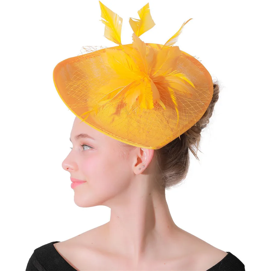 SD012 Quality Birdcage Veil Brides Elegant Feather New Design Ladies Wedding Hair Fascinator Hats for Ladies