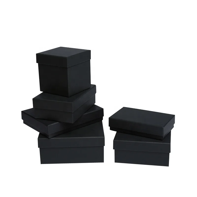 Recycle Petite Boite Cadeau Simple Cheap Heigh Quality Diy Design Black Cardcoard Private Custom Lid Paper Gift Box Packaging