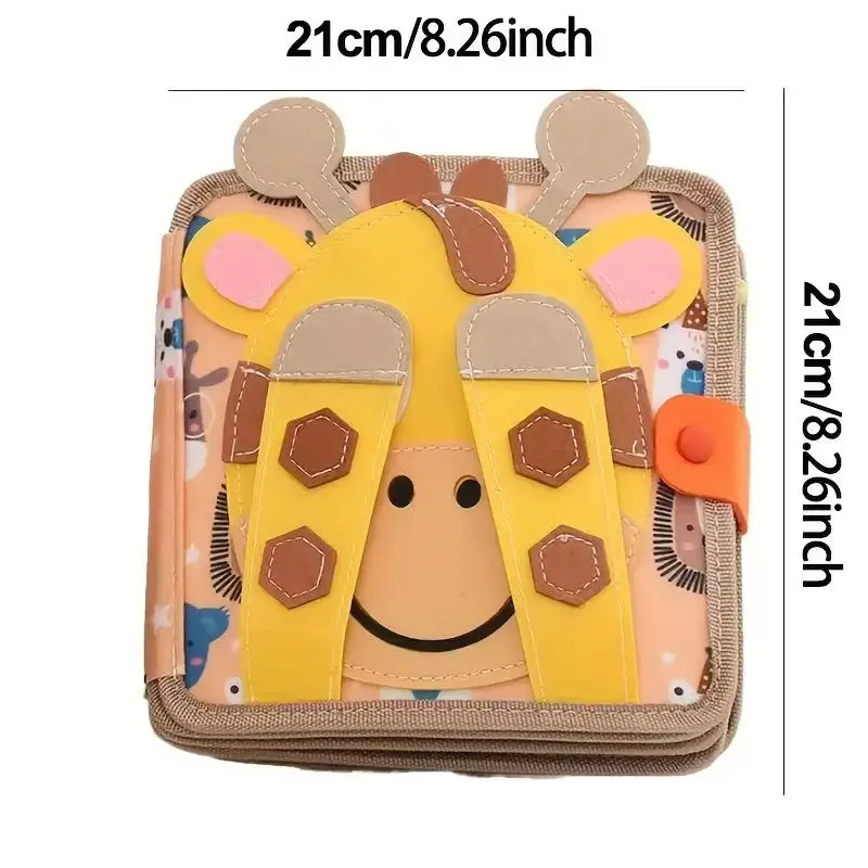 Giraffe Shaped Busy Board Preschool Sensory Educational Books For Girls And Boys Kids About Airplane And Car Travel