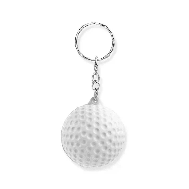 Factory Wholesale Custom Logo Mini Basketball Football Baseball Golfball Pu Anti Stress Ball with Keychain