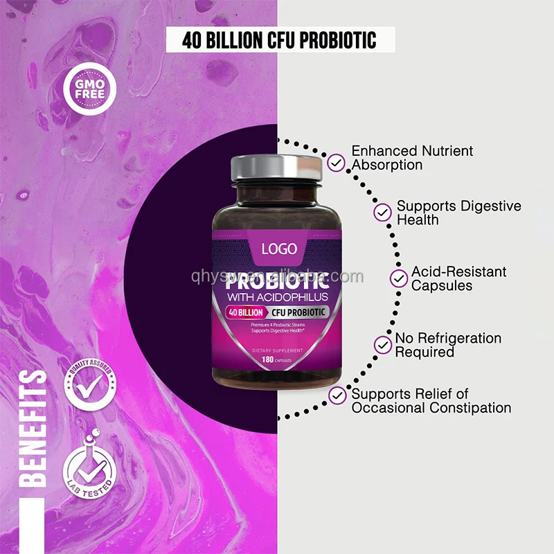 OEM ODM Probiotics Supplement Capsules Digestive System Enzymes Promote Digestive System Probiotics Capsules
