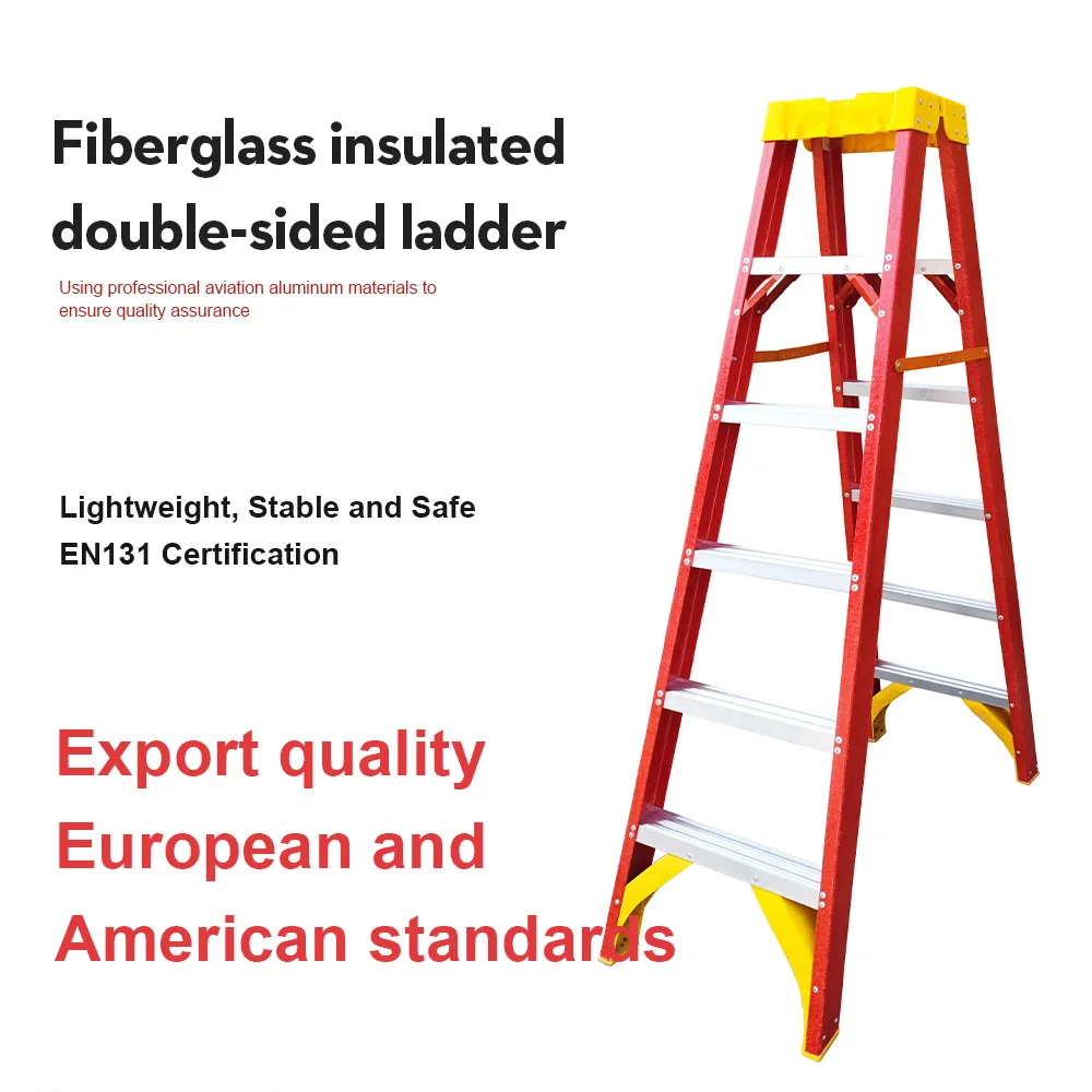 Telescopic-ladder-fiberglass A Frame Foldable High Quality Frp A Type Double Step Ladder