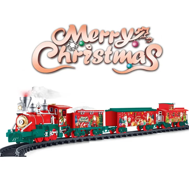 Shantou Train Set Toy for Kids Christmas Gift DIY Track with Light & Sound ABS & PC Material Battery Operated Railway Toys