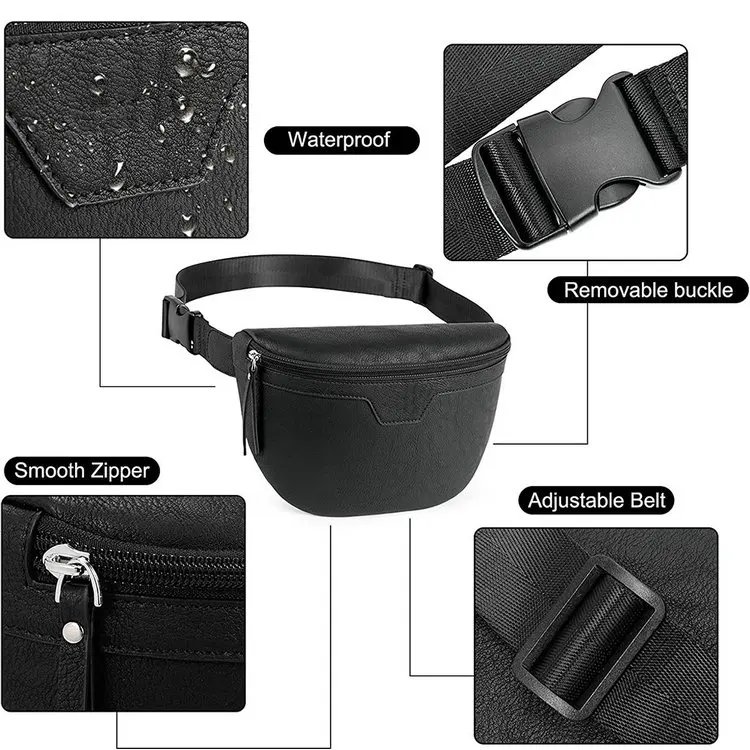 Cheaper Mobile Phone Cell PU Leather Side Waist Chest Sling Crossbody Luggage Travel Shoulder Messenger Bag Box Pouch for Women